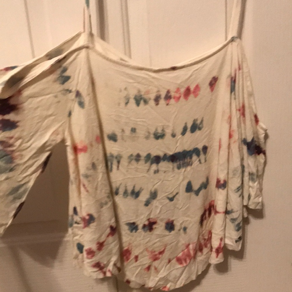 Tie dye off the shoulder shirt